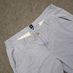 Gap Mens Striped Chino Shorts Size 38 Blue White Cotton Casual Summer‎